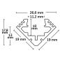 Preview: LED Montageprofil ECK10, eloxiert L: 200cm