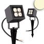 Preview: LED Aussenstrahler Cube IP65, 4x2W CREE, anthrazit, warmweiß
