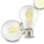 Preview: E27 LED Birne, 8W, klar, warmweiß, dimmbar