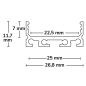 Preview: LED Aufbauprofil SURF20 FLAT V1 Aluminium eloxiert, 200cm