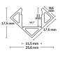 Preview: LED Eckprofil CORNER11 Aluminium pulverbeschichtet weiß RAL 9010, 200cm
