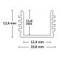 Preview: LED Aufbauprofil SURF12 BORDERLESS Aluminium pulverbeschichtet weiß RAL 9010, 200cm