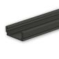 Preview: LED Aufbauprofil SURF12 FLAT Aluminium schwarz pulverbeschichtet RAL 9005, 200cm