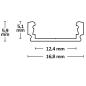 Preview: LED Aufbauprofil SURF12 FLAT Aluminium schwarz pulverbeschichtet RAL 9005, 200cm