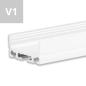 Preview: LED Aufbauprofil SURF20 FLAT V1 Aluminium pulverbeschichtet weiß RAL 9010, 200cm