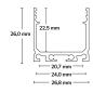 Preview: LED Aufbauprofil SURF20 Aluminium pulverbeschichtet weiß RAL 9010, 200cm