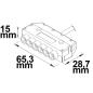 Preview: Mini-Plug 6-fach Verteiler female, 1m, 2x0,75, IP54, weiß-grün, max. 48V/6A