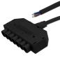 Preview: Mini-Plug 6-fach Verteiler female, 1m, 2x0,75, IP54, schwarz, max. 48V/6A