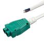 Preview: Mini-Plug 2-fach Verteiler female, 1m, 2x0,75, IP54, weiß-grün, max. 48V/6A
