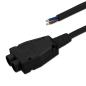 Preview: Mini-Plug 2-fach Verteiler female, 1m, 2x0,75, IP54, schwarz, max. 48V/6A