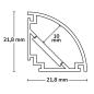 Preview: LED ECKPROFIL CORNER13, opal/satiniert, 200cm