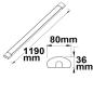 Preview: LED Aufbauleuchte 120cm, 40W, IP42, Color Switch 3000|3500|4000K