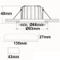 Preview: LED Einbaustrahler Sys-68, 10W, IP65, warmweiß, Push oder DALI-dimmbar (exkl. Cover)