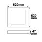 Preview: LED Panel UGR<16 Line 625, 36W, Rahmen weiß, warmweiß, Push oder DALI dimmbar