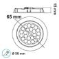 Preview: LED Möbeleinbaustrahler MiniAMP silber, 2W, 24V DC neutralweiß 4000K, dimmbar