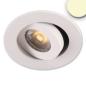 Preview: LED Einbauleuchte MiniAMP weiß, 3W, 24V DC, warmweiß, dimmbar