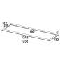 Preview: Einbaurahmen weiß RAL 9016 für LED Panel 300x1200