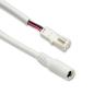 Preview: Adapter Rundstecker Female auf MiniAmp Female-Buchse, 10cm, 2-polig, weiß, max. 3A