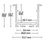 Preview: LED Einbauprofil DIVE20 Aluminium schwarz RAL9005, 200cm