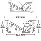 Preview: LED Einbauprofil FURNIT6 D Aluminium eloxiert, 200cm