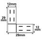Preview: Kontakt-Eck-Verbinder Universal (max. 5A) K2-210 für 2-pol. IP20 Flexstripes mit Breite 10mm
