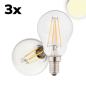 Preview: E14 LED Illu, 4W, klar, warmweiß, 3er Pack