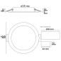 Preview: LED Downlight, 9W, rund, ultraflach, blendungsreduziert, schwarz, 147mm, warmweiß, dimmbar CRI90