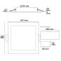 Preview: LED Downlight, 9W, eckig, ultraflach, blendungsreduziert, weiß, neutralweiß, dimmbar CRI90
