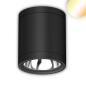 Preview: LED Deckenaufbaustrahler IP65, schwarz, 10W, ColorSwitch 3000|4000|5000K, dimmbar