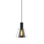 Preview: Pendelleuchte, black concave Glas, E27, 20cm, 50-300cm, exkl. Leuchtmittel, exkl. Baldachin