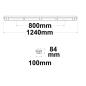 Preview: LED Wannenleuchte 120cm, IP65, PowerSwitch 22-40W, 4000K