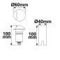 Preview: LED Bodeneinbaustrahler, rund 1SIDE 60mm, schwarz, 12-24V, IP67, 3W, 60°, warmweiß