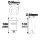 Preview: LED Bodeneinbaustrahler, rund 2SIDE 60mm, schwarz, 12-24V, IP67, 3W, 60°, warmweiß