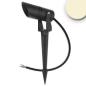 Preview: LED Gartenstrahler, rund, Aluminium, schwarz, 220V, IP65, 10W, 30°, warmweiß, inkl. Erdspieß
