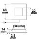 Preview: LED Möbeleinbaustrahler MiniAMP schwarz, eckig, 3W, 120°,12V DC warmweiß 3000K, dimmbar