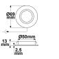 Preview: LED Möbeleinbaustrahler Mini AMP schwarz, rund, 3W, 120°, 12V DC, warmweiß 3000K, dimmbar