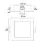 Preview: LED Möbeleinbaustrahler, Alu gebürstet, eckig, 3W|3W, 24V DC, 3pol. weißdynamisch 1900-5000K dim.