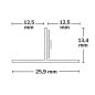 Preview: LED Trockenbau T-Profil 12,schwarz 9005 200cm