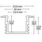 Preview: LED Einbauprofil MAXI-EB V2, eloxiert L: 200cm