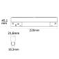 Preview: Track48 Wallwasher 22cm schwarz, 12W, 100° asymetrisch, 48V DC, 3000K, CRI90, DALI dimmbar