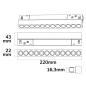 Preview: Track48 Rasterleuchte 22cm schwarz, 12W, 36°, UGR<19, 48V DC, 3000K, CRI90
