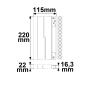 Preview: Track48 Raster-Schienenstrahler 22cm schwarz, 12W, 36°, UGR<19, 48V DC, 3000K, CRI90