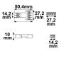 Preview: Durchgang Steckverbinder 2-polig Input, 2x2-polig Output, 0,5-2,5mm², max. 250V/10A