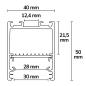 Preview: LED Leuchtenprofil LAMP30 V2 Aluminium silber pulverbeschichtet, 200cm