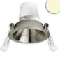 Preview: LED Einbaustr. Back68, nickel geb., rund, 5W, CRI90, 3000K, schwenkbar, rückvers., UGR<12, dimmbar