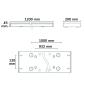Preview: LED Langfeldleuchte, 120x20cm, weiß, PowerSwitch 25|30|35|40W, UGR<19 2H/2H, ColorSwitch 3000|4000|5000K, DALI dimmbar
