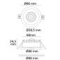 Preview: LED Einbaustrahler Vario-68, 6W, 60°, 2700|3000|4000|6000K, IP65, CRI90, schwarz