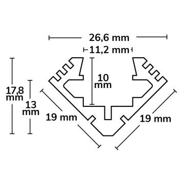 Preview: LED Montageprofil ECK10, eloxiert L: 200cm