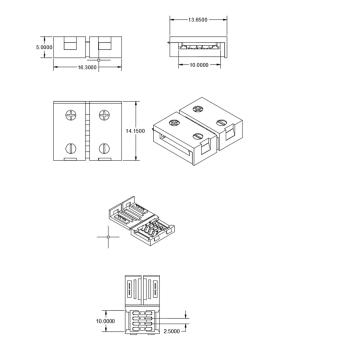 Preview: Clip-Verbinder (max. 5A) C1-410 für 4-pol. IP20 Flexstripes mit Breite 10mm, Pitch >12mm