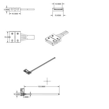 Preview: Clip-Kabelanschluss (max. 5A) C1-212 für 2-pol. IP20 Flexstripes mit Breite 12mm, Pitch >12mm